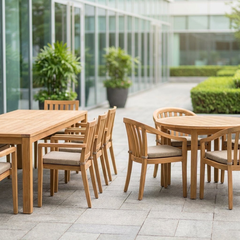 Comparing Rectangular vs Round Outdoor Teak Dining Sets for Your Patio Space - Teak HQ™