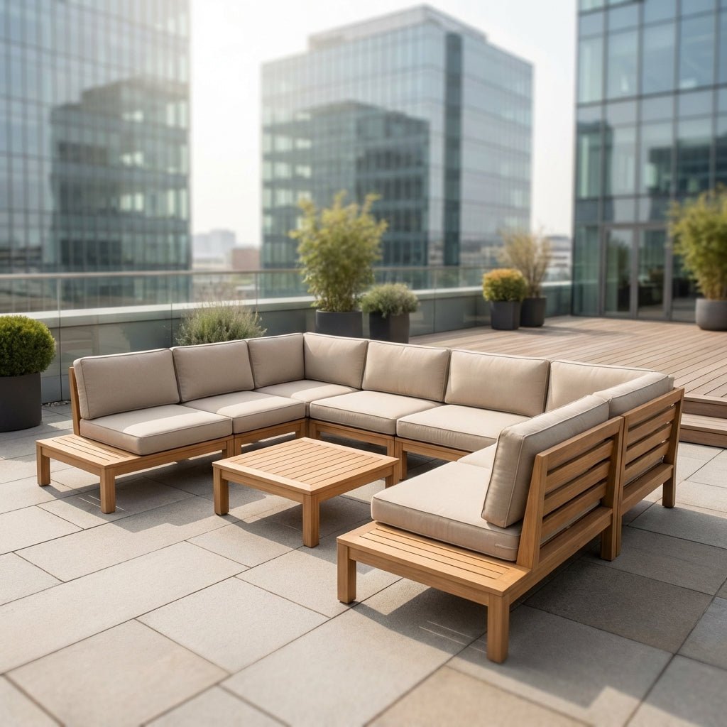 Mastering Outdoor Spaces with Modular Teak Seating and Modern Custom L