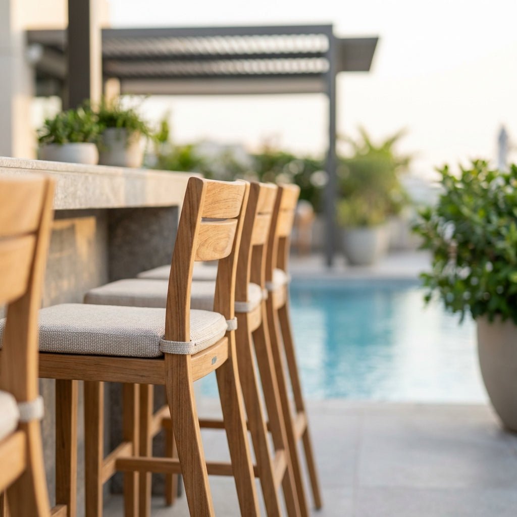 Premium Outdoor Bar Stools: Durable Teak Options for Pool Areas - Teak HQ™