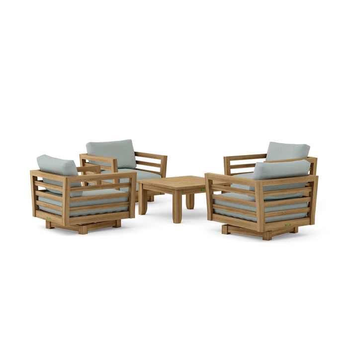 Modern Teak Outdoor Furniture - Cordoba 5-Piece Set