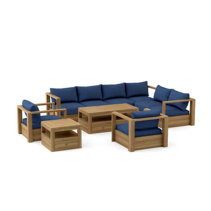 Teak Outdoor Sectional Set - Copacabana 7-Piece Modular Set