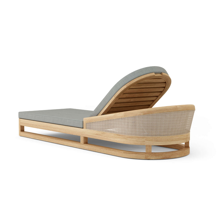 Teak Wood Chaise Lounge Chairs - Catania 2-Lounger Set