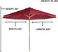 10 - Foot Teak Umbrella for Patio - Teak HQ™