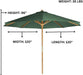 10 - Foot Teak Umbrella for Patio - Teak HQ™