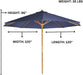 10 - Foot Teak Umbrella for Patio - Teak HQ™