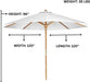 10 - Foot Teak Umbrella for Patio - Teak HQ™