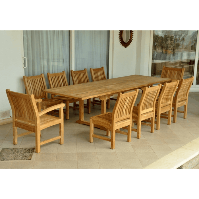 11 - Piece Teak Dining Set - Bahama (Table) & Sahara (Chairs) - Teak HQ™