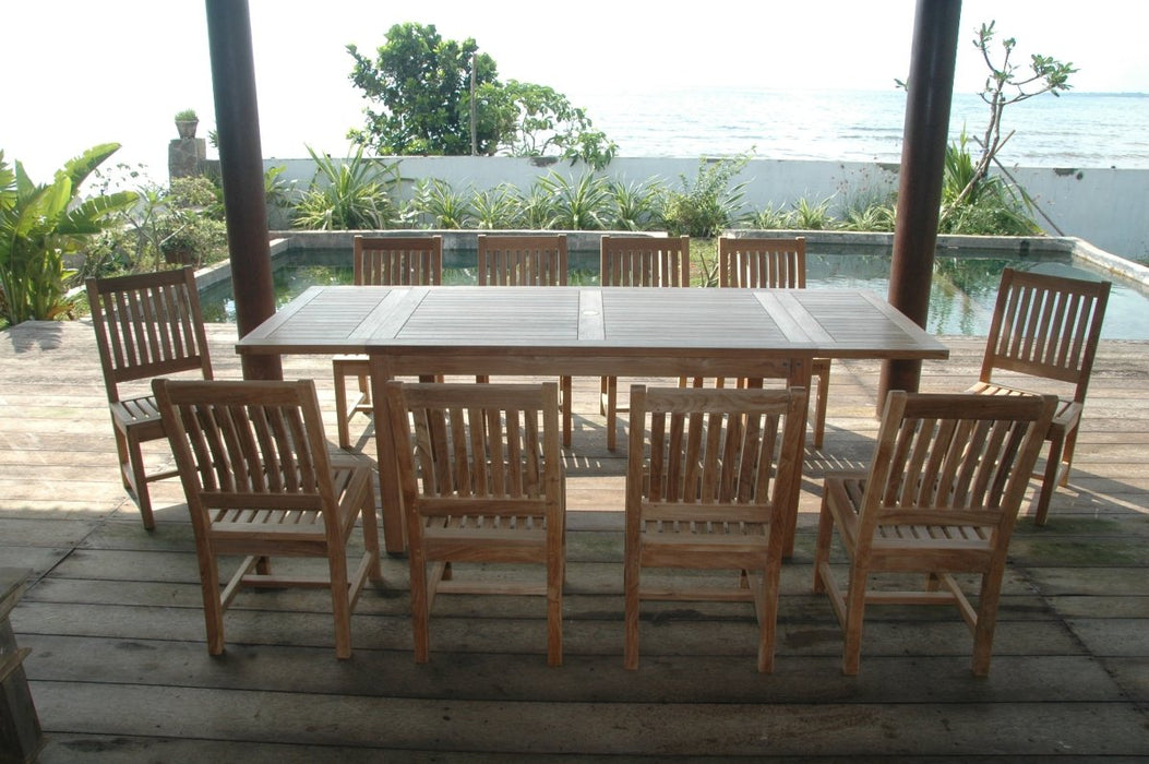 11 - Piece Teak Outdoor Dining Set - Bahama (Table) & Rialto (Chairs) - Teak HQ™