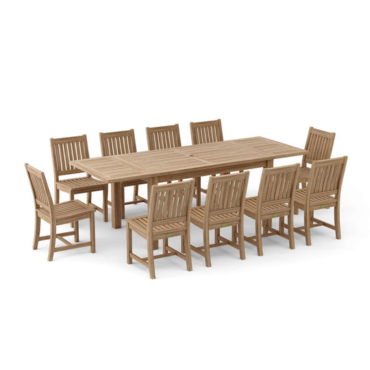 11 - Piece Teak Outdoor Dining Set - Bahama (Table) & Rialto (Chairs) - Teak HQ™