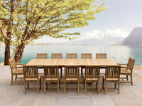 12-Person Teak Dining Set - Valencia (Table) & Rialto (Chairs)