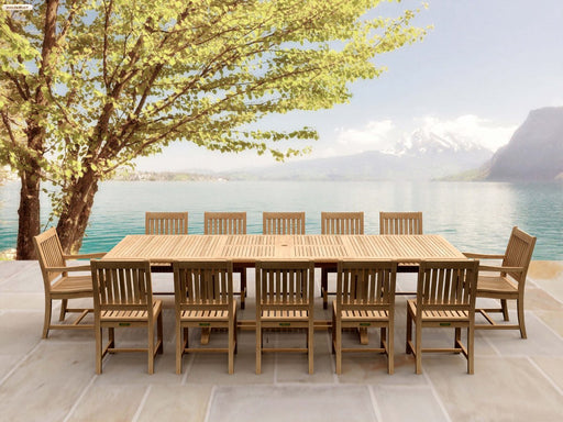 12 - Person Teak Dining Set - Valencia (Table) & Rialto (Chairs) - Teak HQ™