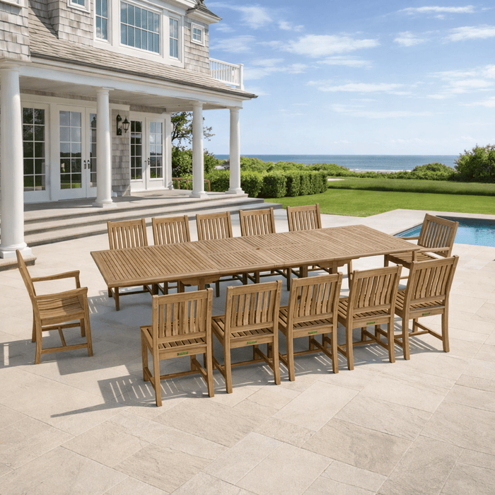 12 - Person Teak Dining Set - Valencia (Table) & Rialto (Chairs) - Teak HQ™