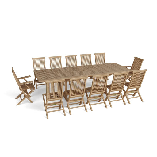 12 - Seat Teak Outdoor Dining Set - Valencia (Table) & Classic (Chairs) - Teak HQ™