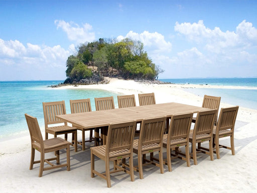 13 - Piece Teak Outdoor Dining Set - Sahara (Table) & Rialto (Chairs) - Teak HQ™