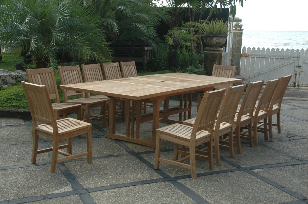13 - Piece Teak Outdoor Dining Set - Sahara (Table) & Rialto (Chairs) - Teak HQ™