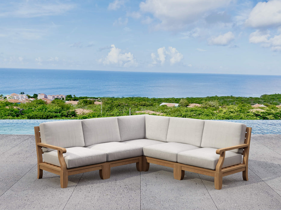 Teak Lounge Furniture - Riviera 5-Piece Sectional Set