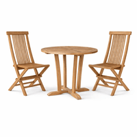 2-Seat Outdoor Teak Dining Set - Descanso (Table) & Bristol (Chairs)