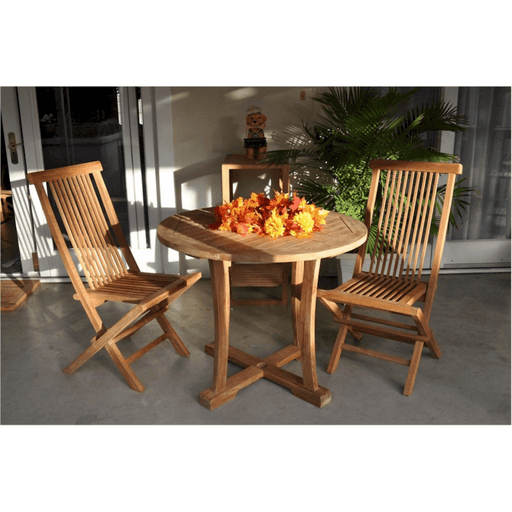2 - Seat Outdoor Teak Dining Set - Descanso (Table) & Bristol (Chairs) - Teak HQ™