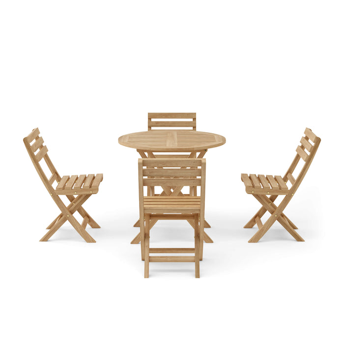 Teak Outdoor Furniture Dining Set - Chester (Table) & Alabama (4 Chairs)