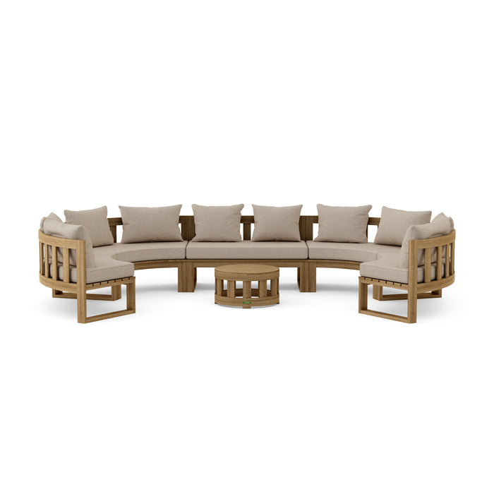 Teak Outdoor Conversation Set - Arena 6-Piece Sectional Set