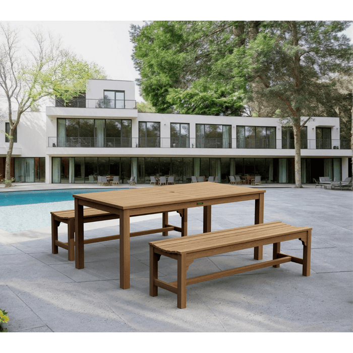 3 - Piece Teak Dining Set - Bahama (Table) & Hampton (Benches) - Teak HQ™