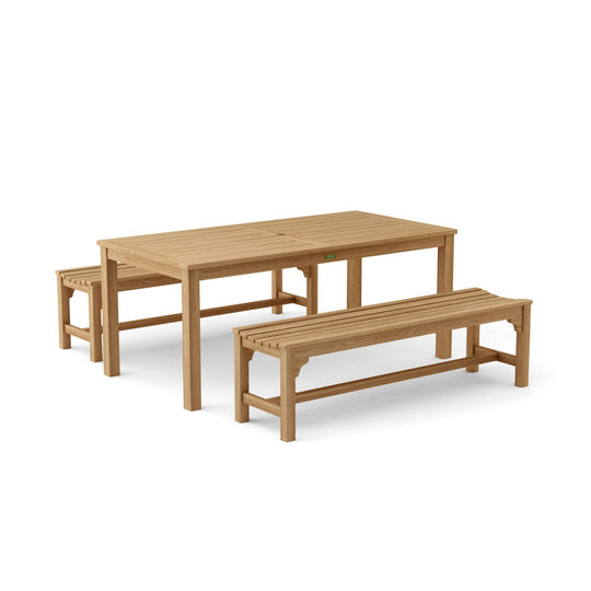 3 - Piece Teak Dining Set - Bahama (Table) & Hampton (Chairs) - Teak HQ™