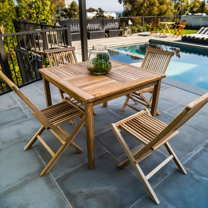 4 - Person Teak Outdoor Dining Table for 4 (39" Square) - Monaco - Teak HQ™