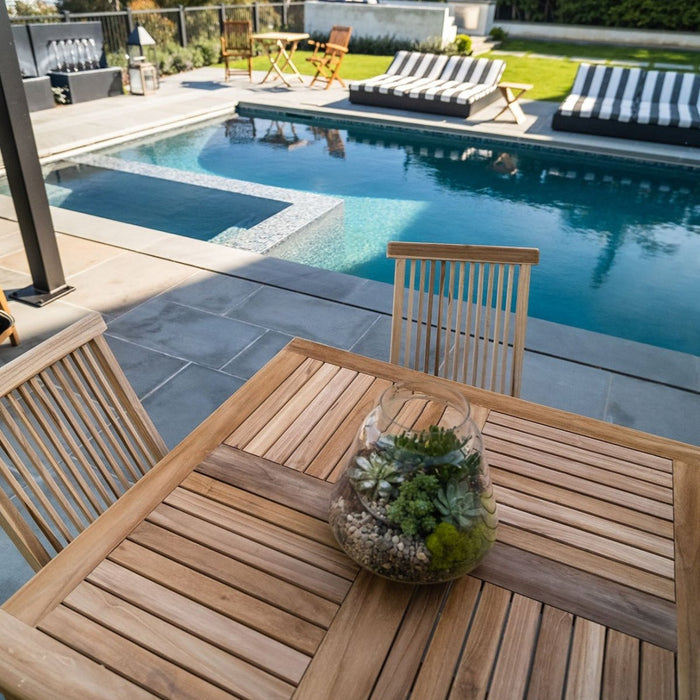 4 - Person Teak Outdoor Dining Table for 4 (39" Square) - Monaco - Teak HQ™