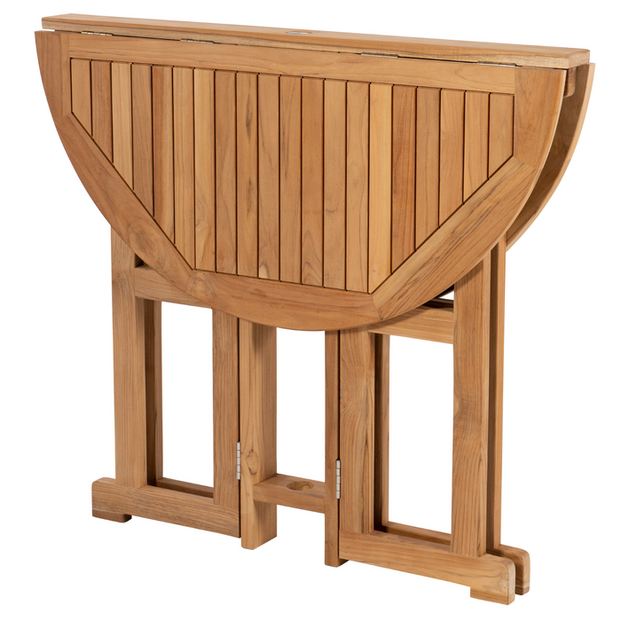 Teak Drop Leaf Table (45" Round) - DropLeaf