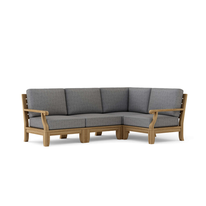 Quality Teak Outdoor Furniture - Riviera 4-Piece Sectional Set