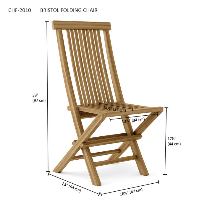 Teak Outdoor Folding Chair - Bristol