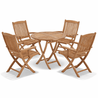 5-Piece Teak Deck Dining Set - Sailor Table + 4 Chairs