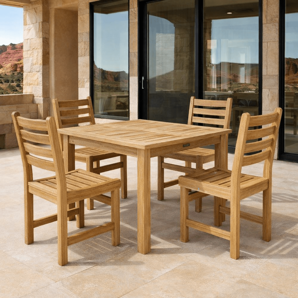 5 - Piece Teak Dining Set - Montage (Table) & Windham (Chairs) - Teak HQ™