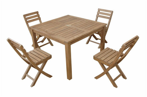 5 - Piece Teak Outdoor Dining Set - Montage (Table) & Alabama (Chairs) - Teak HQ™