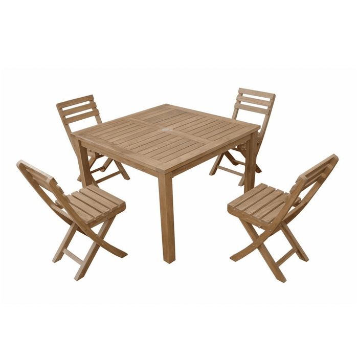 5 - Piece Teak Outdoor Dining Set - Montage (Table) & Alabama (Chairs) - Teak HQ™