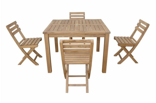 5 - Piece Teak Outdoor Dining Set - Montage (Table) & Alabama (Chairs) - Teak HQ™