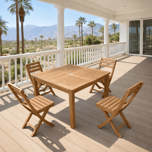 5 - Piece Teak Outdoor Dining Set - Montage (Table) & Alabama (Chairs) - Teak HQ™
