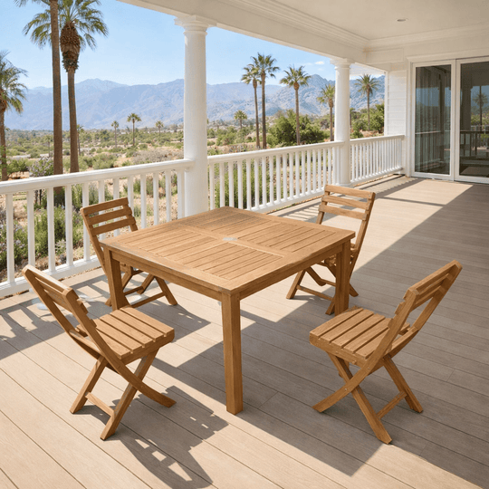 5 - Piece Teak Outdoor Dining Set - Montage (Table) & Alabama (Chairs) - Teak HQ™