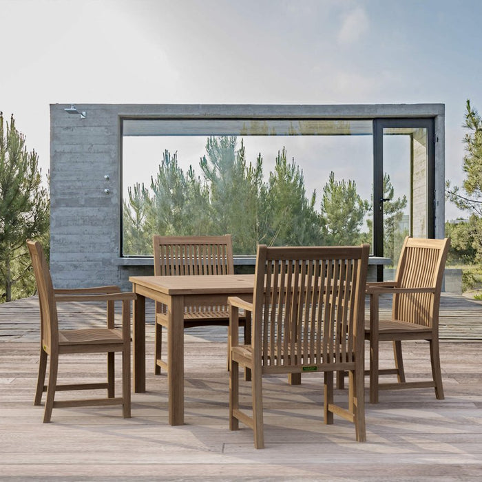 5 - Piece Teak Patio Dining Set - Windsor (Table) & Chicago (Chairs) - Teak HQ™