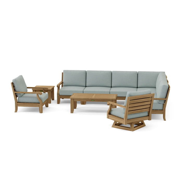 Modular Teak Outdoor Furniture - Riviera 10-Piece Sectional Set