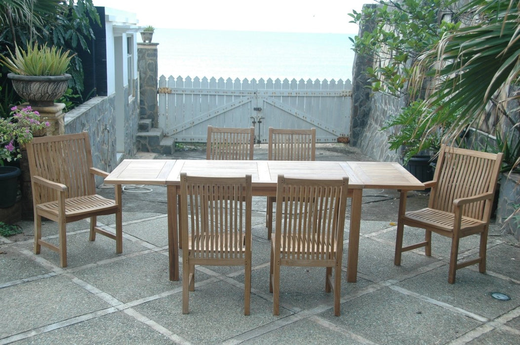 6 - Person Teak Outdoor Dining Set - Bahama (Table) & Chicago (Chairs) - Teak HQ™