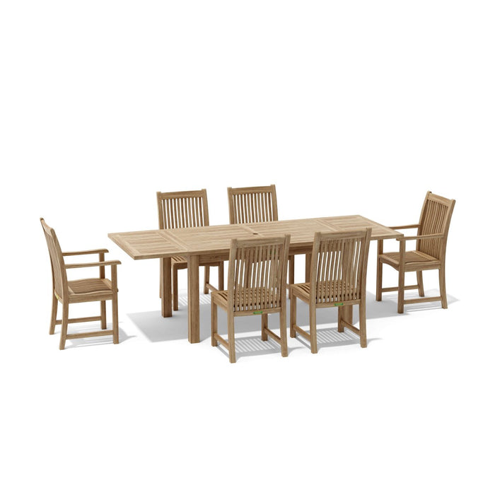 6 - Person Teak Outdoor Dining Set - Bahama (Table) & Chicago (Chairs) - Teak HQ™
