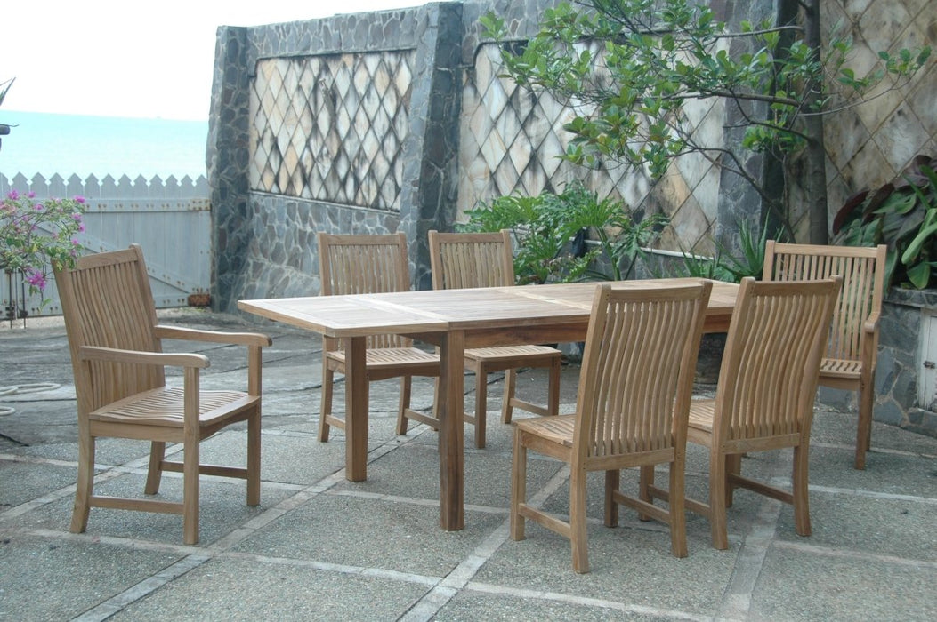 6 - Person Teak Outdoor Dining Set - Bahama (Table) & Chicago (Chairs) - Teak HQ™