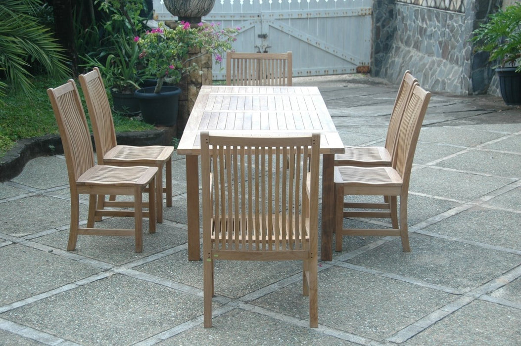 6 - Person Teak Outdoor Dining Set - Bahama (Table) & Chicago (Chairs) - Teak HQ™