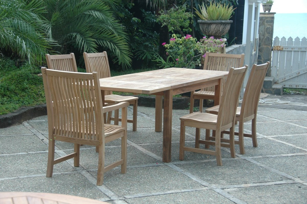 6 - Person Teak Outdoor Dining Set - Bahama (Table) & Chicago (Chairs) - Teak HQ™
