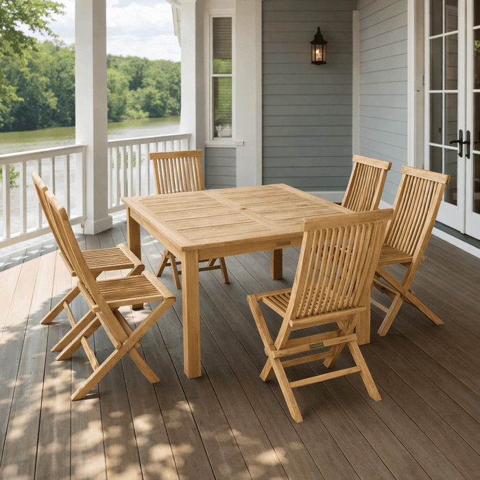 6-Seater Teak Garden Furniture - Windsor (Table) & Classic (Chairs) - Teak HQ™