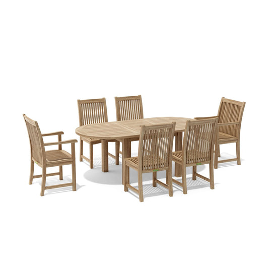 7 - Piece Teak Dining Set - Bahama (Table) & Chicago (Chairs) - Teak HQ™