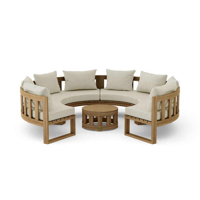 High-End Teak Furniture - Arena 5-Piece Sectional Set