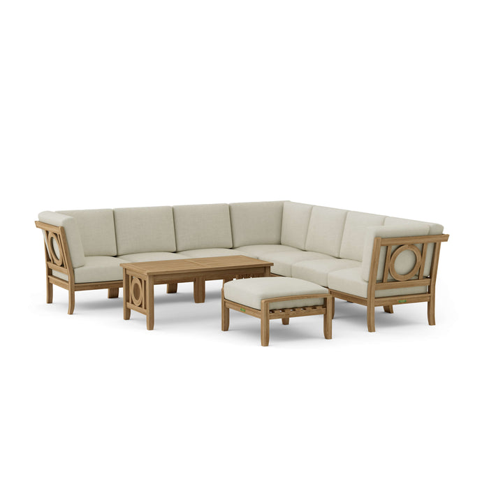 Teak Conversation Set - Natsepa 9-Piece Sectional Set