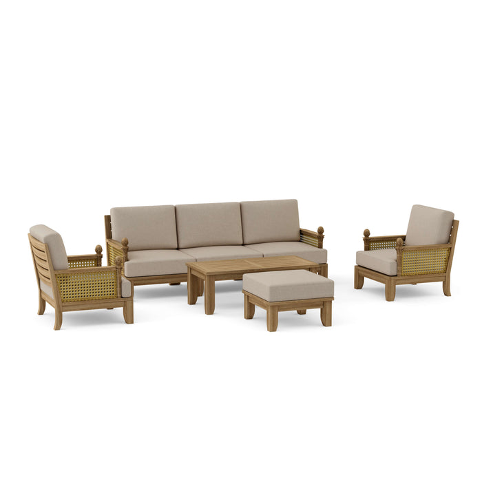 High-Quality Teak Garden Furniture - Luxe 7-Piece Sectional Set